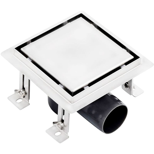 Vidaxl - Shower Drain With 2-in-1 Flat and Tile Insert Cover 12x12 cm Stainless Steel