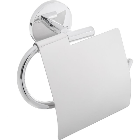 Chromed toilet roll holder with cover for toilet paper model Renne - Primematik