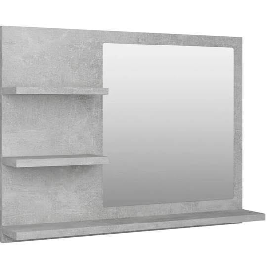Vidaxl - Bathroom Mirror Concrete Grey 60x10.5x45 cm Engineered Wood Grey
