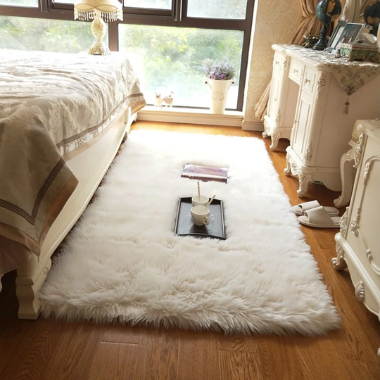Power Loom White Rug