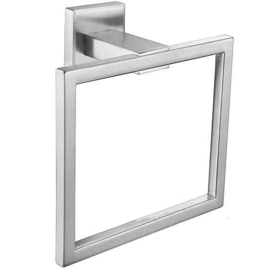 Simple Hand Towel Ring , Stainless Steel Bathroom Towel Holder, Square Towel Ring, Shower Kitchen Towel Hanger Wall Mount-Silver