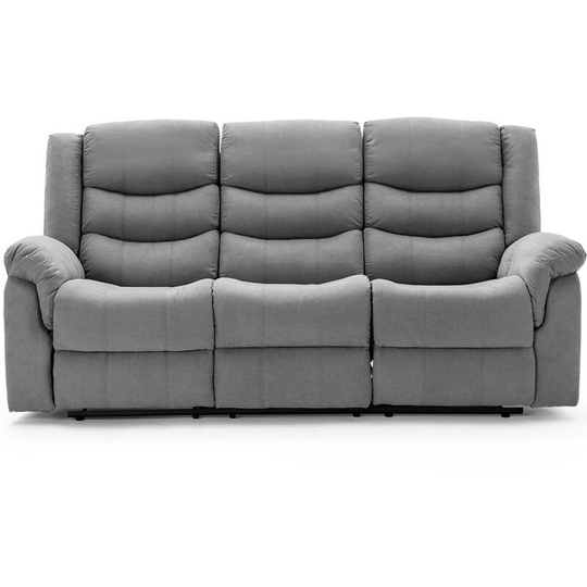 SEATTLE MANUAL FABRIC RECLINER 3+2+1 SUITE SOFA ARMCHAIR SET GREY 3 SEATER - Grey