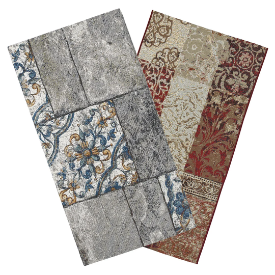 Pottsville Flatweave Grey/Red Rug