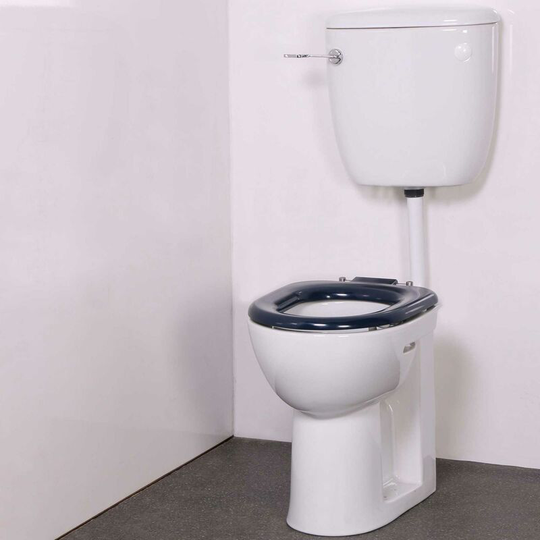 Nymas Nyma PRO Doc M Low Level Toilet Ware Set - Dark Blue Ring Seat