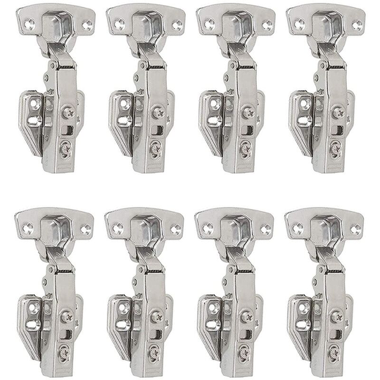 100 Degree Full Cover Hinges with Built-in Damper Self Closing Mechanism Hinge for Kitchen Door Cabinets Set of 8