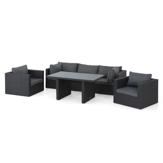 Hiren 5 Seater Rattan Effect Corner Sofa Set