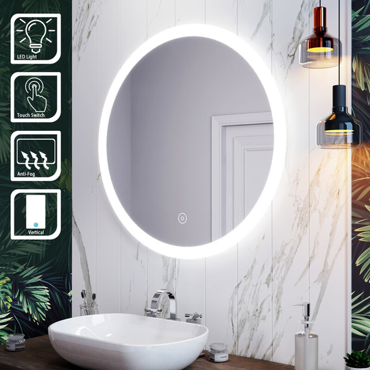 Ambient Light Mirror Round Bathroom Mirror 800x800mm Acrylic Mirror - Elegant