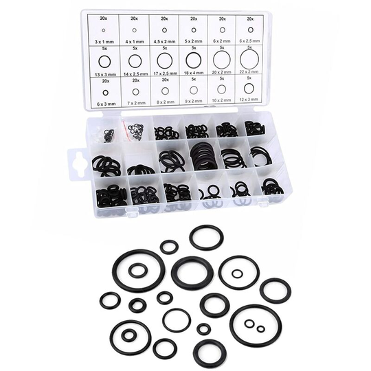 225PCS 18 Sizes Rubber O-Ring Assortment Kit, Betterlife 3mm-22mm Sealing Gasket Universal O-Rings Assortment, Vehicle Air Conditioning Faucet Repair
