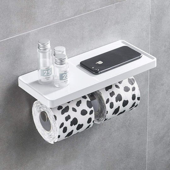 Toilet paper holder, wall-mounted, white