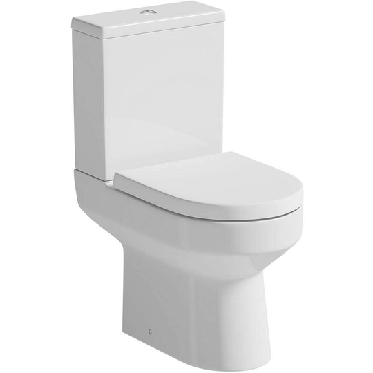 Wharfe close coupled toilet with soft close seat - White - Orchard