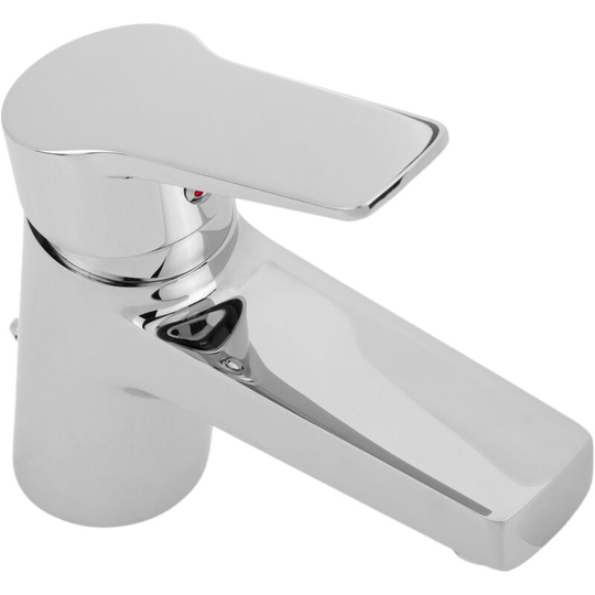 Chrome-plated single-lever faucet with ceramic cartridge for washbasin with hot and cold water functions - Primematik