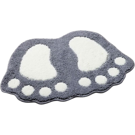 Perleraregb - Anti-Slip Bath Mat, Big Feet Bathroom Shower Mat Shaggy Rug Absorbent Floor Mat Doormat (48 * 67CM, Gray)