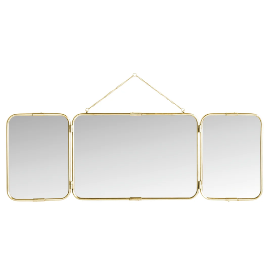 Rubino Metal Framed Rope Hanging Bathroom Mirror in Brass