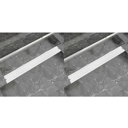 Linear Shower Drain 2 pcs Bubble 930x140 mm Stainless Steel VDTD18858 - Topdeal