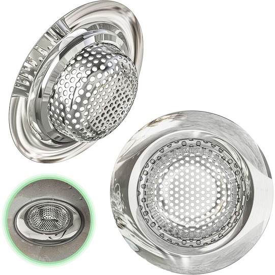 Sink Strainer 17g, Set of 2 for All Drains, Kitchen Sink Grid, Sink Grid, Sink Drain, Bath Grid