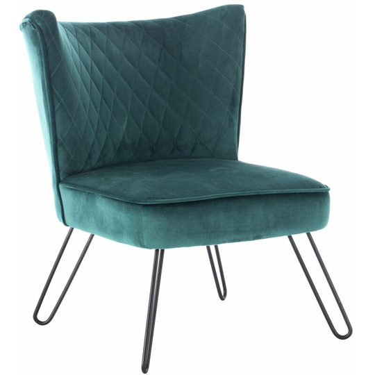 Teal Upholstered Tarnby Accent Chair, W64xD64xH81 cm - Teal