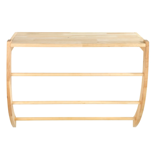 WENKO Wall shelf Norway walnut wood, bathroom shelf, living room shelf