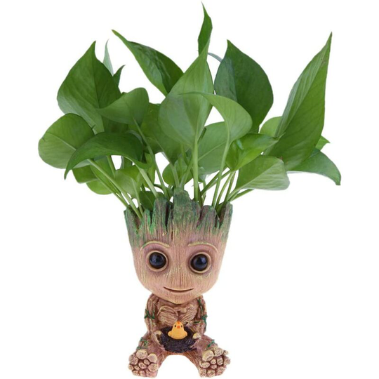Sunflowergb - Decorative Planter with Drain Hole in the Shape of Baby Groot from the Guardians of the Galaxy Movie