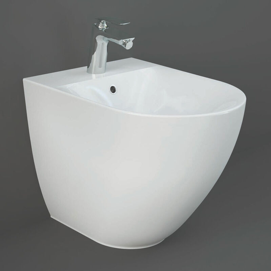 Rakceramics - rak Des Back To Wall Bidet with Hidden Fixing 520mm Projection - 1 Tap Hole