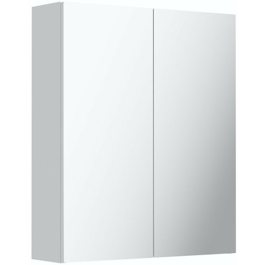 Reeves Nouvel gloss white mirror cabinet 600mm - White