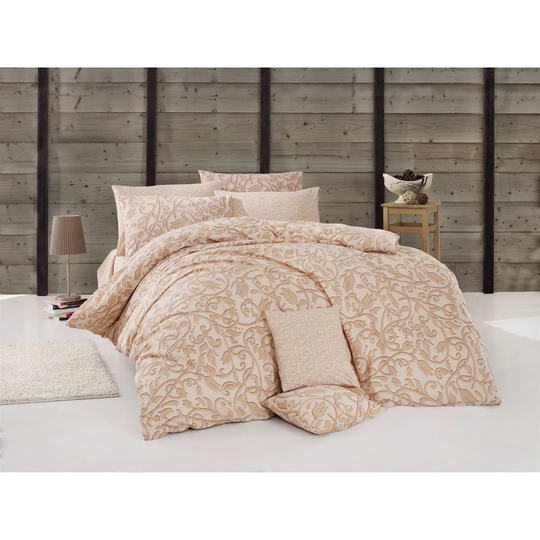 Friel Beige 100% Cotton Duvet Cover Set