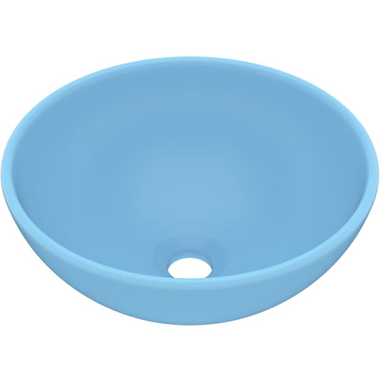 Luxury Bathroom Basin Round Matt Light Blue 32.5x14 cm Ceramic Vidaxl Blue