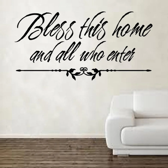 Bless This Home Design 1 Decal Vinyl Wall Sticker