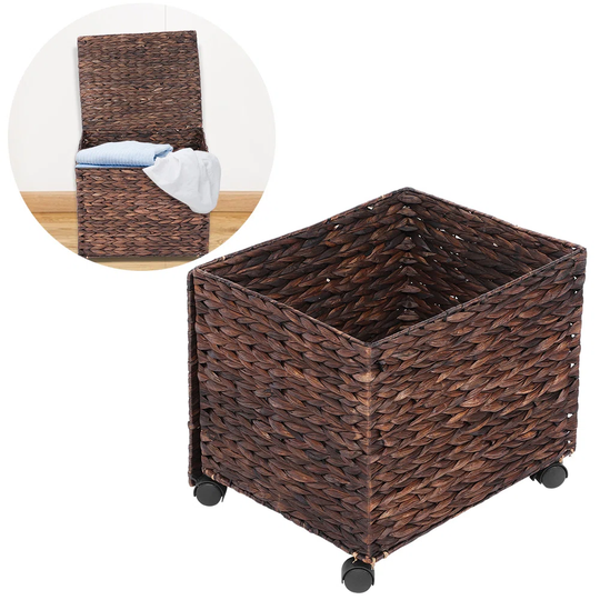 August Grove Sorrentino 68L Gallon Wicker with Wheels in Brown