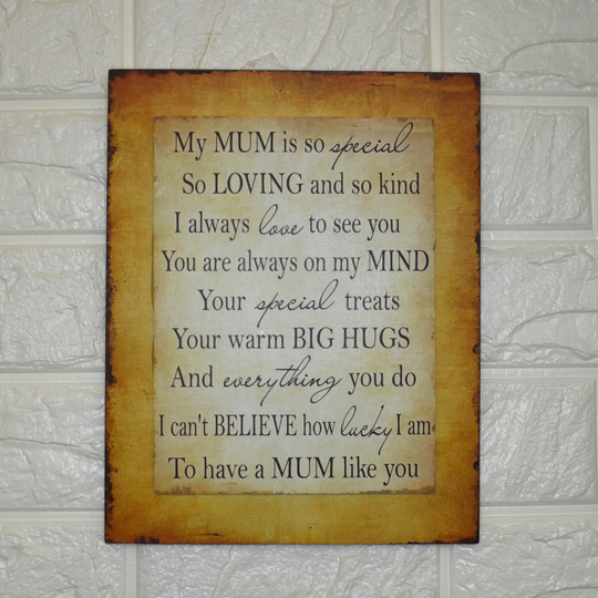 Wood Plaque Mum Wall Décor