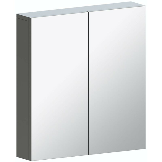 Wharfe slate matt grey mirror cabinet - Grey - Reeves