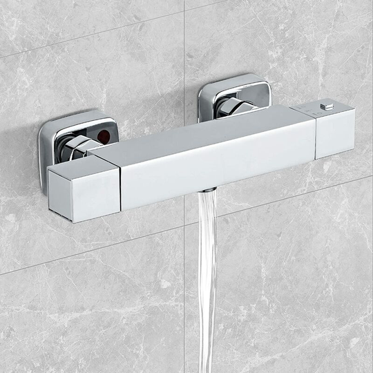 Gift - Thermostatic Shower Faucets Bath Shower Mixer With Square Handwheel Wall Mounted Constant Temperature Control Mixer