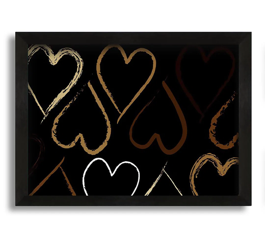 Chocolate Hearts - Graphic Art on Canvas