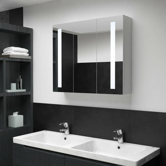 Led Bathroom Mirror Cabinet 89x14x62 cm - White