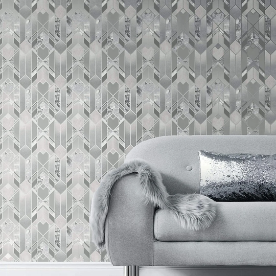 Starnes 10.05m x 53cm Metallic Finish Wallpaper Roll
