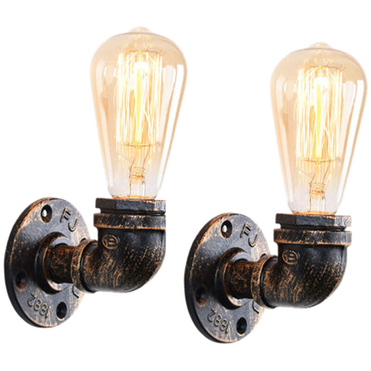 Stoex - 2X Vintage Faucet Wall Lamp Antique Industrial Wall Light Rust Creative Wall Sconce for Cafe Loft Office