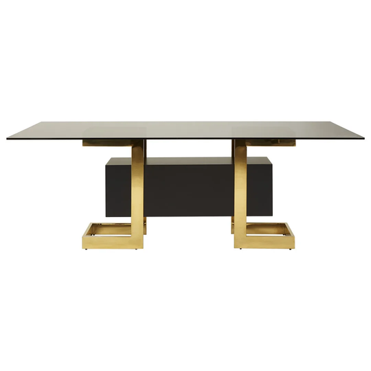 Karyn 100 Cm Stainless Steel Double Pedestal Dining Table