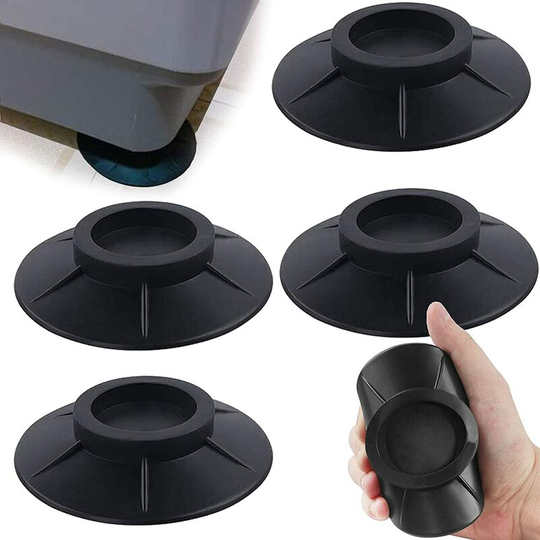 Washing Machine Pads, 4Pcs Washing Machine Foot Pads Anti-Vibration Mats Anti-Vibration Damper Pads Rubber Anti-Vibration Mats for Dryer Black