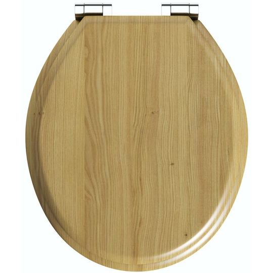 The Bath Co. traditional mdf soft close bottom fixing toilet seat - Oak