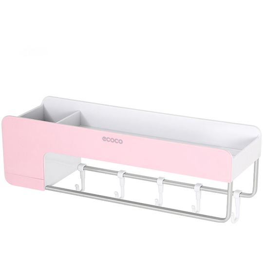 Bathroom Shelf Storage Organizer Wall Mounted Magnetic Shower Shelf Pink