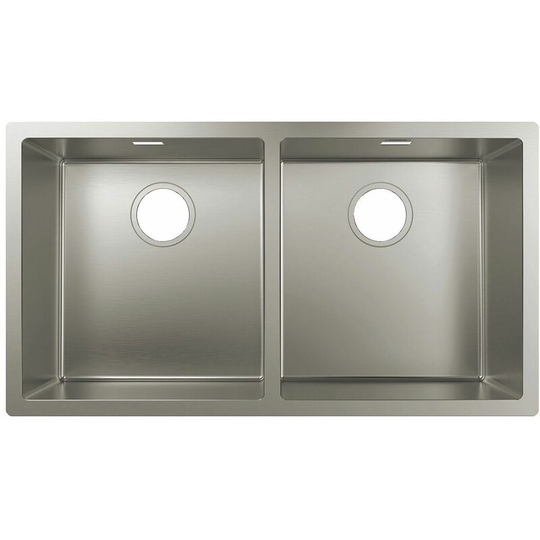 Hansgrohe - S71 Kitchen Sink Double Bowl Stainless Steel 815mm 3 Way Installation - Silver