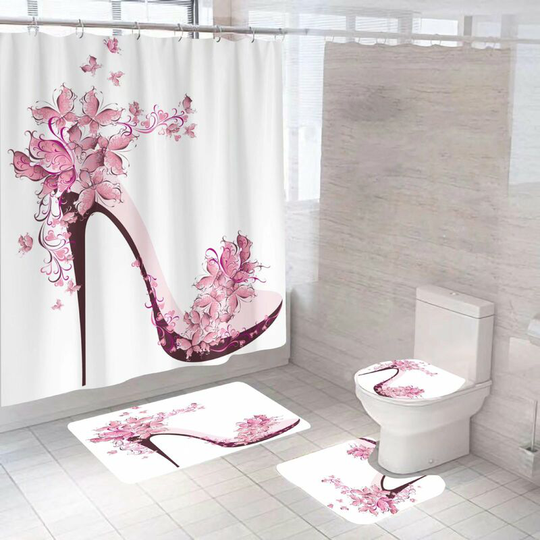High Heel Template, Waterproof Polyester, Veterinary Bathtub Bath Shower Curtain Set, Shower Curtain 150 * 180cm High