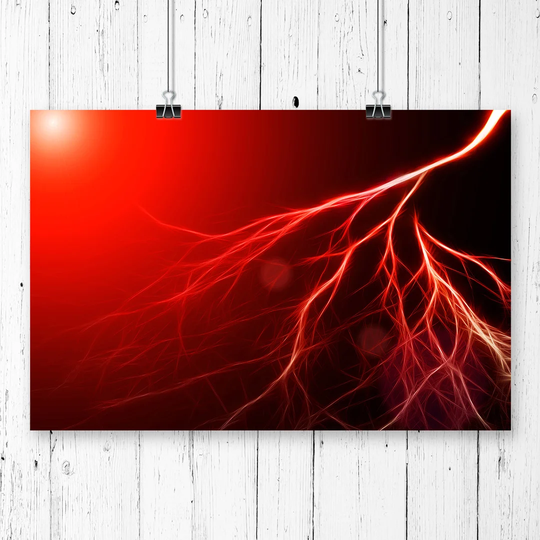 'Red Abstract Art' Graphic Art