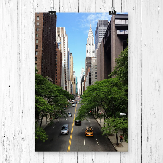 'New York City Street Empire State Building' Graphic Art