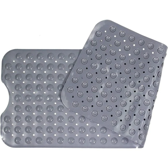 Perlerare - Bath Mat Large Non-Slip Bath Mat and Shower Mat Extra Long Bathroom Mats 40 x 16 Inches (Grey)