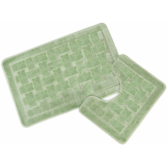 Orkney Sage Bath Mat and Pedestal Set - Multi