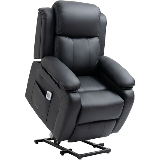 Homcom - Riser and Recliner Chair Power Lift Reclining Chair with Remote, Black - Black