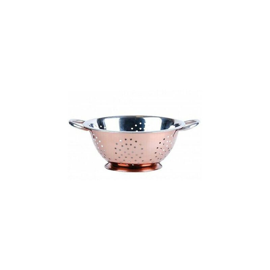 Rose gold colander with handles drainer pasta stainless steel vegetables vintage