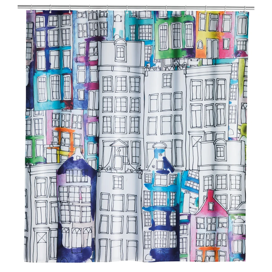 WENKO Shower Curtain Sunny City, Textile (Polyester), 180 X 200 Cm, Washable