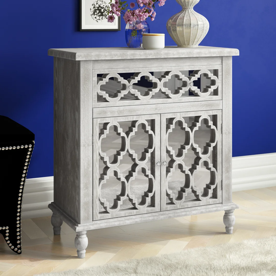 Cancun Beach 75 cm 1 Drawer 2 Doors Bedside Storage Cabinet for living room and bedroom furniture