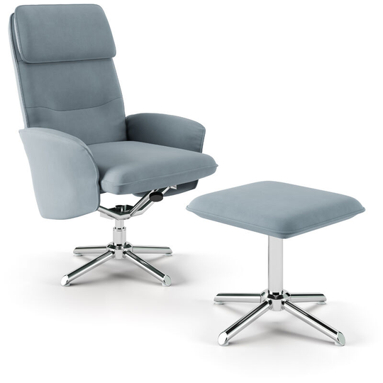 Belding Faux Leather Recliner Chair With Stool Grey By Alphason